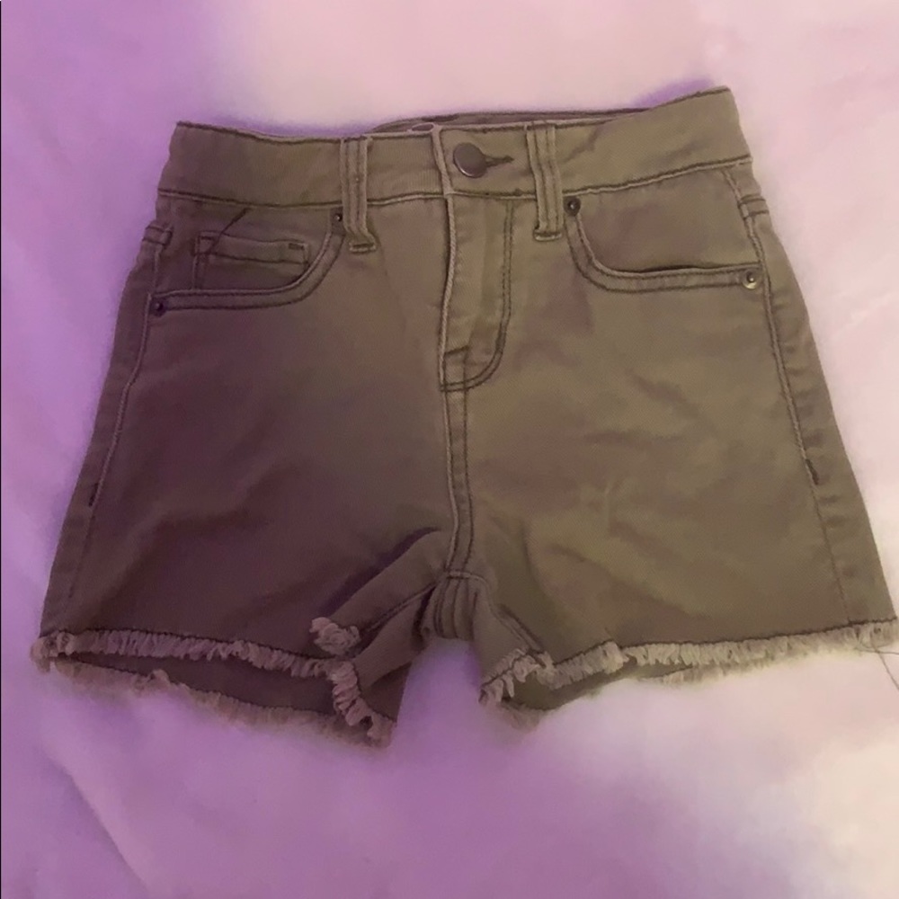 Green Jean shorts
